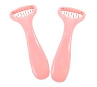VICASKY 2 Pièces Couteau à Épiler Épilateur Pour Le Visage Des Femmes Les Femmes Font Face à L'épilation Tondeuse à Cheveux Publique Pour Femmes Tondeuse Femme Plastique Rose
