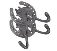 VICASKY 2 pièces Crochets Muraux Vintage Fonte Forme Cheval Double Patère Décorative Stable et Porte Manteaux Créatif pour Maison et Dortoir Rangement Clés et Accessoires