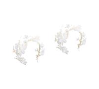 VICASKY 2 Pièces Diadème de Mariage Fleurs Séchées Gypsophila Blanc Bandeau Cheveux Mariée Fait Main Accessoires Vintage pour Coiffure Updo et Demi pour Mariages et Occasions Spéciales