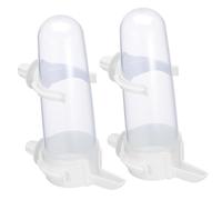 VICASKY 2 Pièces Distributeur Automatique Eau et Mangeoire Transparente pour Cage à Oiseaux Fixation Sécurisée Bac Alimentaire pour Perroquets et Oiseaux
