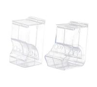 VICASKY 2 pièces Distributeur Automatique Nourriture Hamster Acrylique Transparent Mangeoire Non Glissante pour Petits Animaux Set pour Alimentation Pratique