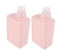 VICASKY 2 Pièces Distributeur de Lessive Carré Refillable Bouteilles Liquides Étanches Multifonctionnelles pour Shampooing Gel et Adoucissant Organiseur Compact pour Salle de Bain et