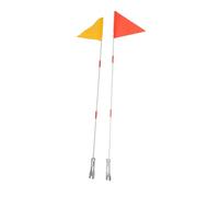 VICASKY 2 Pièces Drapeau de Sécurité Garçon Fille avec Mât de Rouge Jaune Fanion Haute Visibilité pour Tricycle et Remorque Routière Garçon Fille