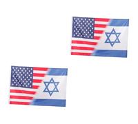 VICASKY 2 Pièces Drapeau Décoratif Amitié Israël Amérique pour Jardin Extérieur et Fête Bannière Résistante Aux Intempéries pour Événement Patriotique et Décoration de Cour