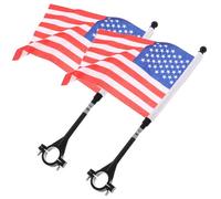 VICASKY 2 Pièces Drapeaux de Américain pour Guidon Accessoires de Sécurité Cyclisme Portables Drapeau Publicitaire et Facile à Installer