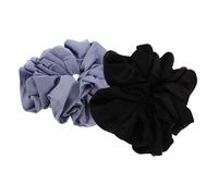 VICASKY 2 Pièces Élastiques à Cheveux Jumbo Satinés Extra Larges pour Femmes Serre-tête Doux et Extensible Noir et Bleu Roi Tenue Volumineuse pour Queue de Cheval et Chignon