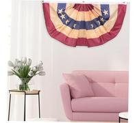 VICASKY 2 Pièces Fan Shaped Bunting Drapeau Américain Plissé Décoratif pour Fête Patriotique et Célébrations Extérieures Independence Day