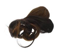 VICASKY 2 Pièces Faux Frange Bouclée Cheveux Synthétiques Ondulés Châtain Foncé Châtain Accessoires Capillaires Perruque Longue Résistante Chaleur pour Fêtes