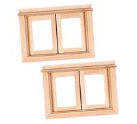 VICASKY 2 pièces Fenêtre de maison de poupée Jouet pour enfants Modèle de fenêtre de maison de poupée Meubles de maison de poupée Fenêtre vide en bois Meubles de maison de poupée Livraisons de maison