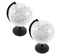 VICASKY 2 pièces Globe Décoratif à Peindre Modèle Vierge Effaçable pour Bricolage et Enseignement Géographique Lot