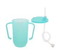 VICASKY 2 Pièces Gobelet Aide à Boire Déversement avec Paille pour Adultes Handicapés Poignée Ergonomique Technologie Étanche pour Personnes Âgées et Patients Alités