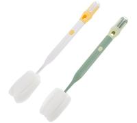 VICASKY 2 Pièces Goupillon De Nettoyage Rose Nettoyeur Éponge Mousse Scrubber Bouteille Brosse à Récurer Les Gobelets Brosse De Nettoyage De Couvercle Brosse De Cuisine Brosse à Tasses Pp