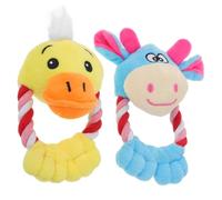 VICASKY 2 Pièces Jouets à Mâcher pour Chiens avec Sifflet Douce Interactive pour Chiots Dentition Nettoyage Dentaire et Massage des Gencives Jouets Exercice Formation