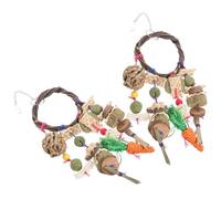 VICASKY 2 pièces Jouets à Mâcher Suspendus pour Lapins et Petits Animaux Lot de Matériau et Sûr Favorise Exercice Santé Dentaire