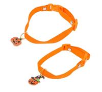 VICASKY 2 Pièces Lot de Colliers Ajustables pour Chien et Chat Doux pour Halloween avec Pendentifs Citrouille et Chapeau Confortables et Adaptés Plupart des Animaux de Compagnie