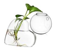 VICASKY 2 Pièces Lot de Jardinières Murales Borosilicate Supports Suspendus pour Plantes Hydroponiques Vases Terrarium Transparants pour Propagation et Décoration Murale Intérieure