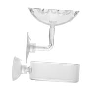 VICASKY 2 pièces Lot de Mangeoires Crevettes Verre avec Ventouse Plateau Alimentation Compact et Facile à Installer pour Aquarium Deau Douce et Salée Bol Transparent pour Poissons et