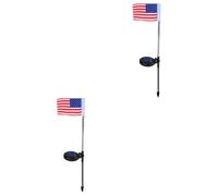 VICASKY 2 Pièces Lumières Drapeau Solaire Projecteur De Drapeau Solaire Extérieurs Américain Extérieur Éclairage De Mât