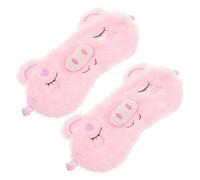 VICASKY 2 pièces Masques de Sommeil Peluche pour Garçon Fille Cache-yeux Mignons Forme de Cochon Confortables et Légers Bande Élastique Antidérapante pour Sommeil et Voyage