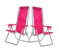 VICASKY 2 Pièces Mini Chaise Longue de Plage Chaise Miniature de Jardin et Maison Poupée Décoration Dintérieur Simulée pour Étagères et Bureaux