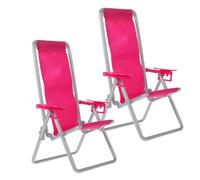 VICASKY 2 Pièces Mini Chaise Longue Pliante de Plage Chaise Miniature de Détente Extérieure pour Décoration Maison et Accessoires de Maison de Poupée