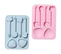 VICASKY 2 pièces Moules Silicone Biscuits Animaux Cavités Lot pour Pâtisserie Créative Flexible Bleu et Rose Moules Gâteau DIY Décoratifs pour Famille et Amis