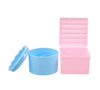 VICASKY 2 Pièces Nail Art Washing Cups With Lid Plastic Nail Brush Cleaner And Holder Set Round And Square Manicure Tool Organizer