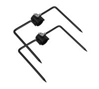 VICASKY 2 Pièces Outdoor Flag Pole Stake Iron Ground Spike Weatherproof Holder for Garden Patio Camping Fishing Umbrella Compatible Poles