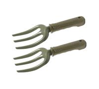 VICASKY 2 Pièces Outils de Jardinage Fourche à Main à Dents pour Désherbage Plantation Manche Confortable pour Sol Dur et Aération Rapide