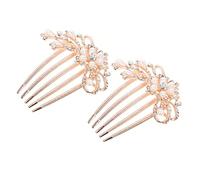 VICASKY 2 Pièces Peigne à Cheveux de Mariage avec et Perles Accessoires Élégants pour Mariée Design Floral et Pratique pour Sublimer Coiffure