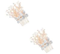 VICASKY 2 Pièces Peigne à Cheveux de Mariée Cristal et Perles Accessoire Élégant pour Mariage et Fêtes Fixation Sûre sans Tiraillement et Fille