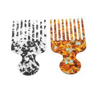 VICASKY 2 Pièces Peigne Afro Acétate Coloré pour Cheveux Bouclés Peigne à Dents Fines pour Homme et Femme Outil de Coiffage Mise Lumière et Portable