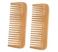 VICASKY 2 pièces Peigne Bois Anti-statique Peigne à Dents Fines Multifonctionnel Massage Capillaire Résistant à Usure pour Femme et Types Variés de Cheveux