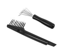 VICASKY 2 Pièces Peigne De Nettoyage Nettoyeur Peigne Et Brosse Outils De Nettoyage Des Pinceaux à Palette Brosse De Nettoyage De Peigne Outil De Nettoyage De Brosse Plumeau Abdos Noir
