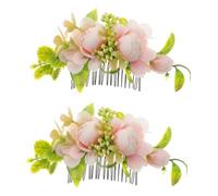 VICASKY 2 Pièces Peigne Mariée Fleur Chic Soie Accessoire Cheveux Élégant pour Mariage Fête et Plage Décoration pour Mariées et Occasions Spéciales