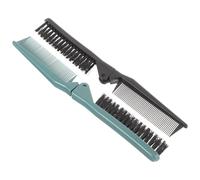 VICASKY 2 Pièces Peigne Pliant Double Dent pour Coiffure Salon Portable et Brosse Démêlante Compacte pour Cheveux Bouclés et Frisés Lot de Vert Foncé Noir