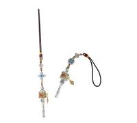 VICASKY 2 pièces Pendentif Roue de Prières Tibétain Amulette Protection Bouddhiste pour Voiture Maison Charme Ethnique de Feng Shui Sécurité et Calme