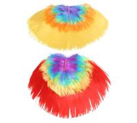 VICASKY 2 Pièces Perruque Cosplay Crête de Coq Colorée pour Fête Halloween Carnaval Déguisement Unisexe