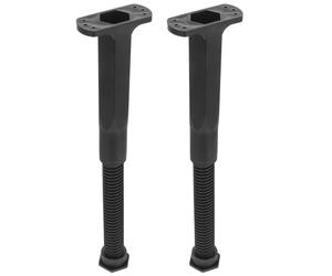 VICASKY 2 Pièces Pied Réglable en PP Noir pour Cadre de Lit, Support T | Hauteur Réglable, Pièce de Rechange pour Mobilier, Protège la Structure, Usage sur Cadre de Lit et Meuble