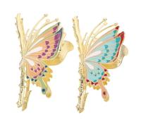 VICASKY 2 Pièces Pince à cheveux en métal colorée clips antidérapants couleur vive griffes robustes pour coiffures mariage et usage quotidien