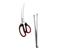 VICASKY 2 pièces Pinces Barbecue INOX Ciseaux à Viande et Pince à Griller Antidérapantes Résistantes Chaleur Accessoires Cuisine Barbecue pour Viande et Légumes