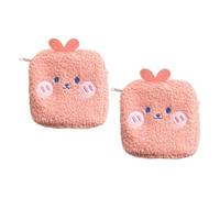 VICASKY 2 pièces Pochette de Rangement Sanitaire pour Filles de Voyage pour Serviettes Hygiéniques et Petits Objets Mini Portable Anti-odeur Rose avec Motif Lapin