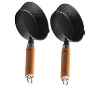 VICASKY 2 pièces Pot Fonte avec Bec Verseur pour Cuisson et Fonte de Beurre Petite Casserole pour Sauce et Huile avec Poignée Bois Ustensile de Cuisine Portable pour Maison et Restaurant