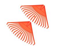 VICASKY 2 Pièces Râteau de Jardin Plastique Dents Outil à Main pour Pelouse et Ramassage Orange Manche Ergonomique pour Jardinage et Désherbage