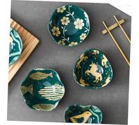 VICASKY 2 pièces Repose-sachet de Thé Céramique Petits Bols à Sauce Japonaise Rétro Plats pour Sauce Soja Épices et Condiments Design Profond Anti-fuite pour Cuisine et Table