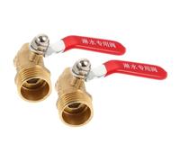 VICASKY 2 pièces Robinet à Sphérique Laiton avec Poignée Rouge et Bec Courbé Mini Valve de Compression Étanche et Résistante Aux Températures pour Systèmes Eau Gaz et Compresseurs Air Lot