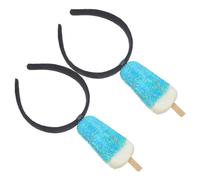 VICASKY 2 Pièces Serrage-tête Glace Bleu en Polyéthylène Facile à Porter, Accessoire Cheveux Unique pour Fêtes Hawaïennes et Conversations Originales