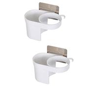 VICASKY 2 Pièces Support Mural pour Sèche Cheveux Blanc Organisateur Pratique et Robuste pour Salle de Bain Coiffeur et Chambre pour Rangement de Sèche Cheveux à et Accessoires
