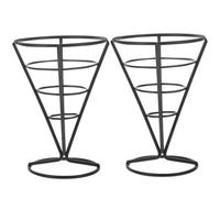 VICASKY 2 Pièces Support pour Poulet Frit en Acier Inoxydable, Cône Noir