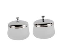 VICASKY 2 pièces Tasse de Nettoyage Vernis à Ongles Verre Mat avec Couvercle Inoxydable Coupe Ronde pour Dissolvant Semi-permanent et Nail Art et Élégante
